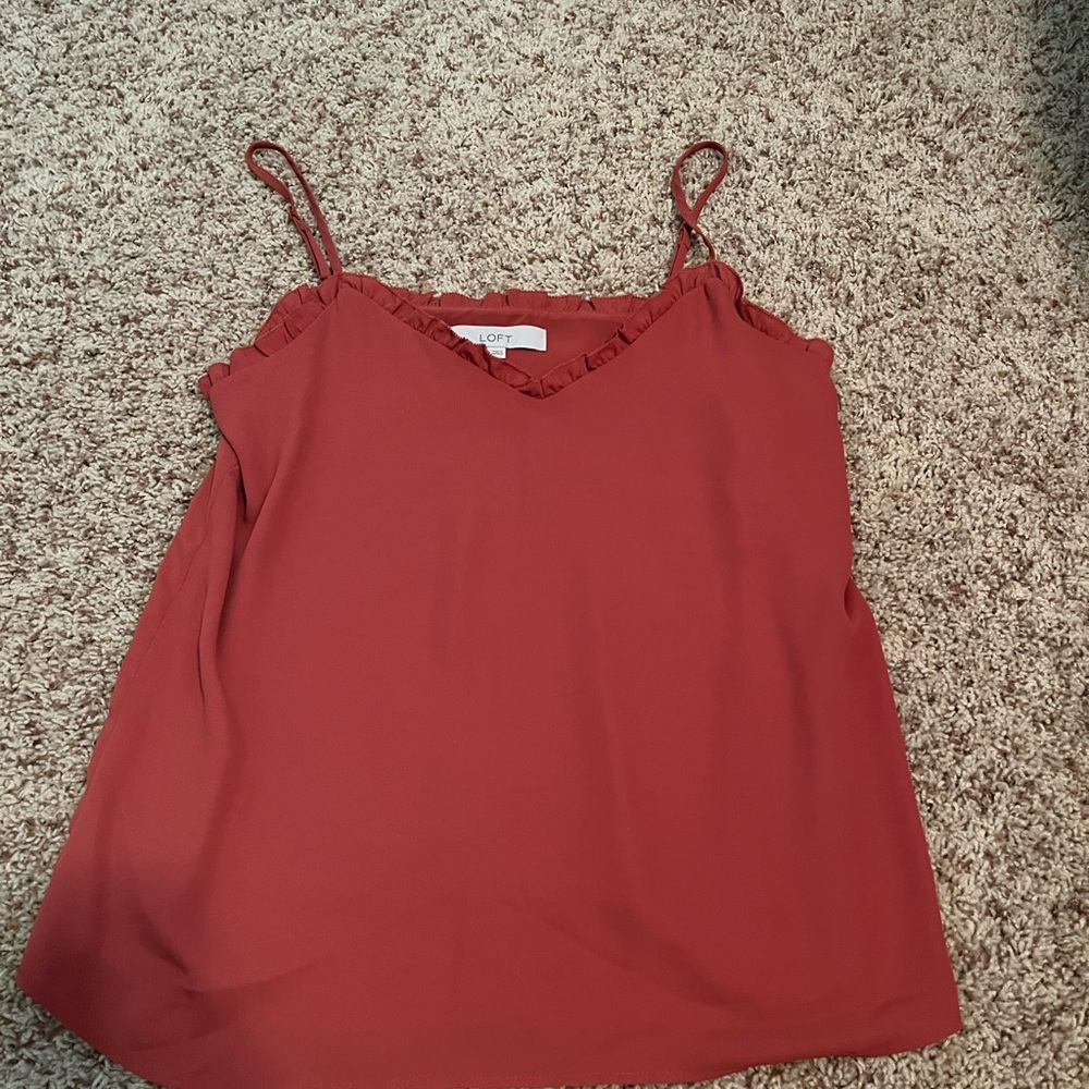 Loft ruffle tank top. Size extra small.
